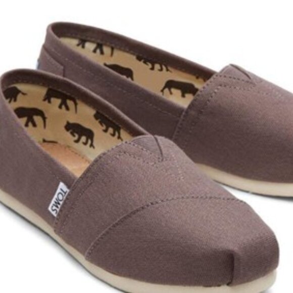 NEW Toms  womens Classics Brown Canvas Loafers slip-ons size 5 - Picture 5 of 12